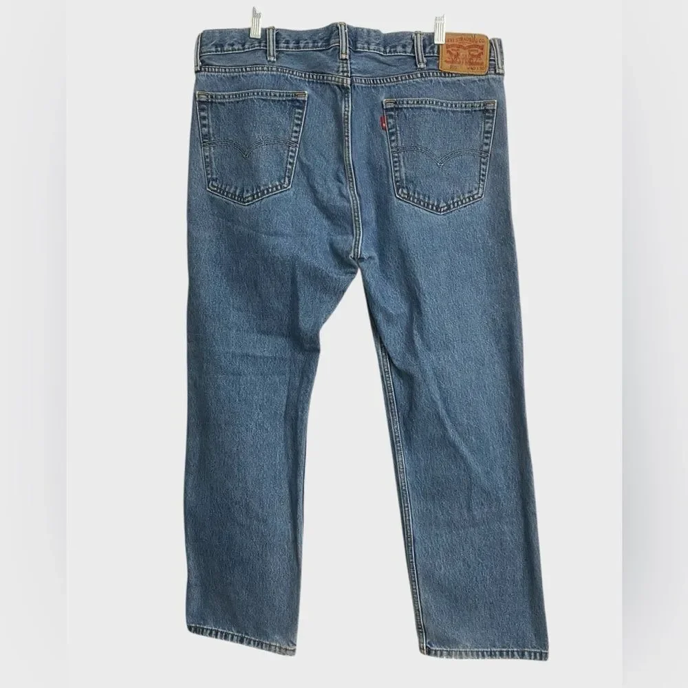 Levi's Men's 505 Regular Fit Non-Stretch Jeans Size 40x30 Medium Wash Streetwear